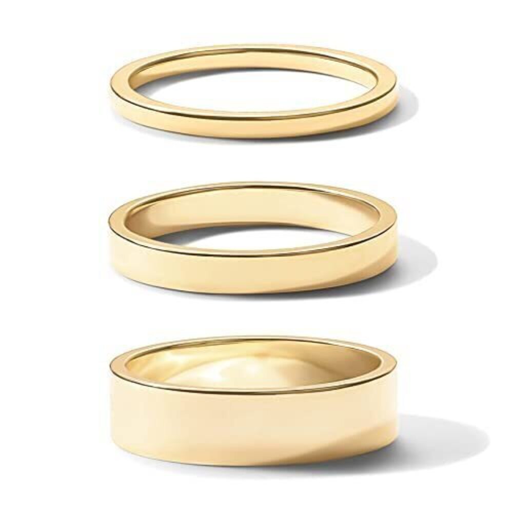 2245 18K Gold Plated Rings Set - Stacking Rings - Stacking Ring Set Yellow - Picture 3 of 6